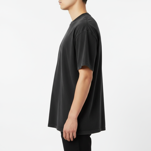 เสื้อยืดครอปท็อปโอเวอร์ไซส์ พิมพ์โลโก้ตามสั่ง ผ้าคอตตอนหนา 240 กรัม สไตล์สตรีทแวร์ สีน้ำตาล ทรงบ็อกซี่  รับสกรีนโลโก้ตามแบบ - Product Image 4