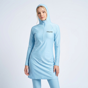 Women's Breathable Long Sleeve <b>Modest</b> Burkini Swimwear Leggings with UPF50+ Sun Protection for Surf Swimming Travel & Resort Use - Product Image 1