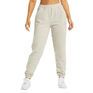 Men's Light Gray Cotton Sweatpants Elastic Waist Casual Joggers Breathable Midweight Knitted Pants Autumn Wear - Product Image 1