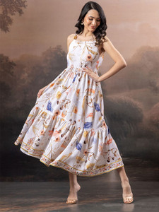 Vestido de Verano Personalizado de Alta Calidad para Mujer, Elegante Vestido Midi con Estampado Paisley, Lazo de Encaje Hecho a Mano, Sin Mangas, Vestidos de Noche Modernos para Mujer - Product Image 4