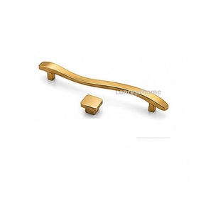 Tirador y pomo cuadrado modernos de latón para muebles contemporáneos, herrajes para cajones de cocina y armarios - Product Image 2