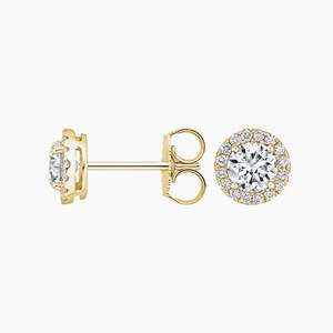 ต่างหูเพชร Halo Lab Grown Diamond เงินแท้ 925 1 กะรัต รับรองโดย IGI - Product Image 2