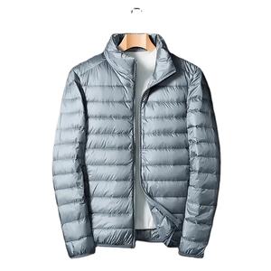 Men's Ultra Light <b>White</b> Duck Jacket <b>for</b> Autumn Winter Waterproof Casual Portable Outdoor Coat with Stand Collar - Product Image 2