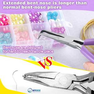 Alicates de Punta Curva con Mordazas Serradas, Mini Alicates de Precisión de Acero al Carbono para Joyería y Doblado de Alambre - Product Image 5