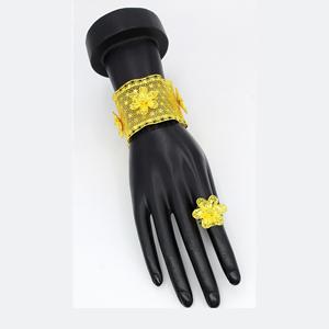 Suministros de joyería Joyería de lujo para mujer Chapado en oro Nupcial Francia Conjunto de joyería de boda Pulsera Dubai pulseras de joyería - Product Image 3