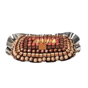 Bandeja de metal plateada de alta calidad, directa de fábrica, para servir chocolate y postres, elegante bandeja para dulces, para uso doméstico y hotelero. - Product Image 5