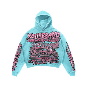 Conjunto de Sudadera Holgada y Pantalones Apilados de Tallas Grandes para Adultos, Estilo Urbano, Lavado Ácido, Ecológico, Transpirable, con Estampado por Transferencia Térmica para Invierno - Product Image 2