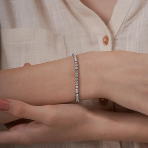 Pulsera de Diamantes Cultivados en Laboratorio de Lujo, Corte Brillante Redondo, 4.79CTW, Color E-F, Diamantes Certificados VVS2, Regalo de Boda, Joyería Fina - Product Image 4