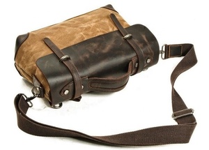 Classic Brown Leather Unisex Fashion Nylon Zipper Messenger Bag Waterproof <b>Small</b> <b>Purse</b> for Professional Leather Messenger Bag - Product Image 4