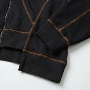 Contrast‑Stitch <b>Zip</b> Hoodie | Premium Heavyweight Fleece Hoodie | Custom OEM Streetwear Manufacturer - Product Image 3