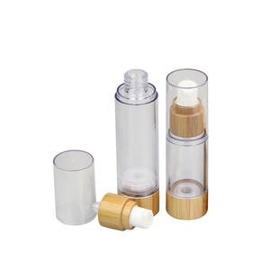 Botellas de <span class=keywords><strong>Spray</strong></span> para Loción de Bambú de Múltiples Capacidades con Dispensadores de Presión para Envasado de Esencias y Cremas Faciales de Alta Calidad - Product Image 4
