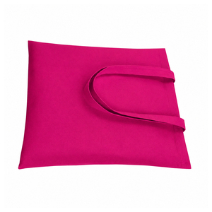 Hand Carry Custom Logo And SIze Multifunctional Solid Pink Blank <b>Bag</b> With <b>Long</b> Handle Cotton Material For Shopping - Product Image 3
