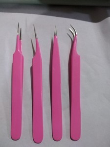 Pinzas para Extensión de Pestañas de Acero Inoxidable de Alta Calidad, Color Dorado, 45/90 Grados, Punta Puntiaguda y Lisa - Product Image 5