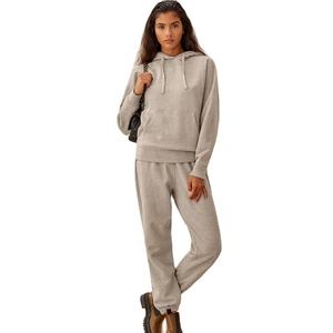 <b>Y2k</b> Fall Winter Women's Jogging <b>Tracksuit</b> Set Blank Cotton Fleece Long Sleeve Cropped Hoodie Jogger Sweatpants Sweatsuits Set - Product Image 1