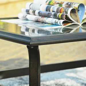 Tavolo da Giardino in Vimini H18.91 con Piano in Vetro Temperato, Arredamento Resistente ed Elegante per Uso Esterno - Product Image 2