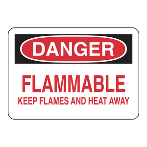 Panneau de signalisation de danger inflammable Brady 7x10 pouces en PVC résistant à la chaleur imprimé UV pour laboratoires - Product Image 1
