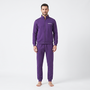 Survêtement personnalisé de haute qualité pour homme, tenue décontractée, ensemble 2 pièces avec fermeture éclair intégrale, idéal pour la gym et le jogging - Product Image 1