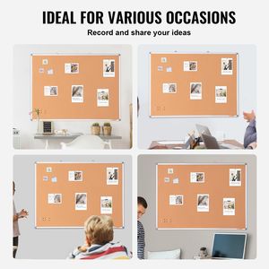 48\"x36\" Wall-Mounted <b>Cork</b> <b>Board</b> Large <b>Pin</b> <b>Board</b> for School Home or Office - Product Image 6