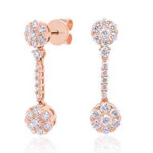 Pendientes de Aro con Diamante Cultivado en Laboratorio de 1.4CT, Certificado IGI, Oro de 10KT, Aros Huggie de Lujo, Joyería Fina para Bodas - Product Image 1