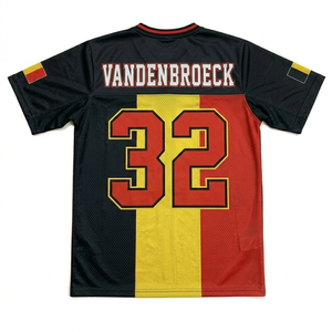 Camiseta de Fútbol de Bélgica Unisex Blanca y Azul, 100% Poliéster, Malla Transpirable, Manga Corta, Cuello en V, para Verano - Product Image 2