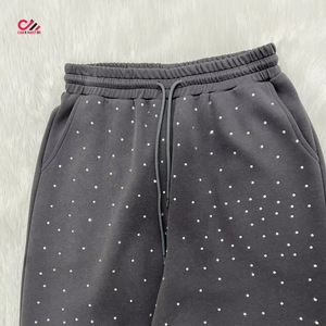 Ensemble de survêtement 2 pièces pour homme 2026, entièrement orné de strass, en molleton 100% coton épais - Product Image 4