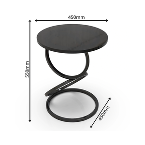 Contemporary Spiral Metal Base Durable Coffee <b>Table</b> with <b>Round</b> Metal Top Luxury Accent <b>Table</b> for Living Room Sofa <b>Side</b> Furniture - Product Image 2