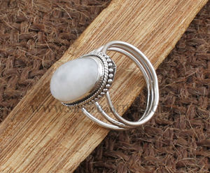 Anillo de Boda de Piedra Lunar Arcoíris Natural al por Mayor, Plata de Ley 925, Joyería Clásica para Mujer, Nuevo Diseño - Product Image 6