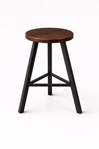 Tabouret de bar moderne en bois, sans dossier, avec pieds en métal, pour îlot de cuisine, balcon, salle à manger - Product Image 2