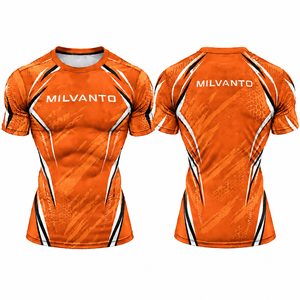 T-shirt de compression personnalisé bleu roi pour homme, vêtement de sport 100 % polyester, anti-humidité, respirant, sublimation, rashguard sportif - Product Image 2