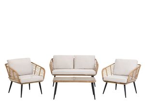 Contemporary <b>Outdoor</b> PE Rattan <b>Garden</b> Sofa Set with <b>Cushions</b> UV-Resistant Wicker Patio Furniture Durable Modern Design for Home - Product Image 5