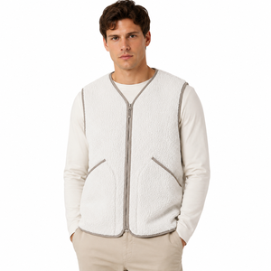 Custom Wholesale Sherpa Fleece Vest Men Women Winter Sleeveless Jacket Warm Polar Fleece Bodywarmer Outdoor <b>Thermal</b> V-Neck Vest - Product Image 1