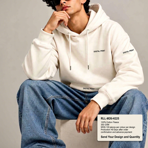 Sudadera con Capucha de Felpa de Algodón para Hombre, 350 GSM, Estampado Digital, Bolsillo Tipo Canguro, Logotipo Personalizado, Marca Privada - Product Image 6