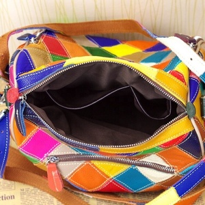 กระเป๋าหนังแท้คุณภาพสูงสำหรับผู้หญิง, กระเป๋าโท้ทลำลองเย็บปะสองสี LKU-0719แฟชั่น - Product Image 4