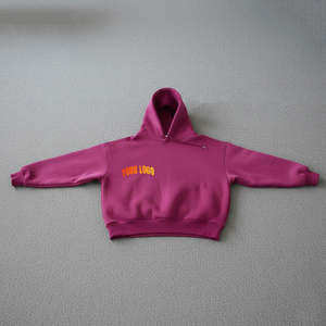 Sweat-shirts pour hommes à coupe ample, dernier design OEM, tissu personnalisable, couleur rose foncé, poches kangourou, pour l'hiver. - Product Image 4