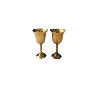 Lot de 2 verres à vin martelés en cuivre avec tige en laiton, style vintage, pour bar à domicile et fêtes, à bon prix - Product Image 6