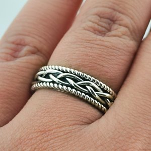 Anillo de Plata de Ley con Nudo Celta Hecho a Mano para Mujer, Anillo de Pulgar con Nudo Infinito - Product Image 5
