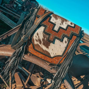 Bolso Bandolera de Cuero Vacuno Estilo Western con Flecos – Bolso de Hombro Boho Vintage Hecho a Mano para Mujer - Product Image 1