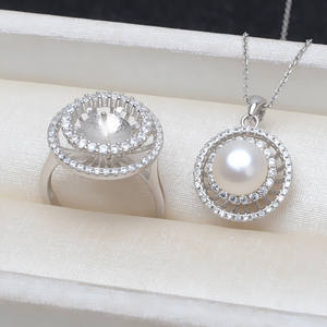 S925 Silver Pendant and 11-13 Pearl DIY Female Ring Rotating Set with Empty <b>Tray</b> 2976 <b>Jewelry</b> Findings & Components - Product Image 5