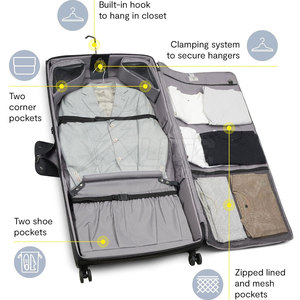Sac de voyage léger, confortable, pliable, grande capacité, avec fermetures éclair, pour vêtements formels homme et femme - Product Image 4