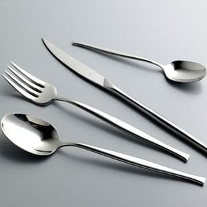 Ensemble complet de couverts en acier inoxydable comprenant fourchette, cuillère, couteau et vaisselle pour les repas en famille - Product Image 2