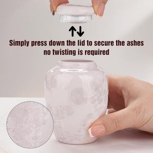Small Urns for Human Ashes Keepsake Ceramic <b>Mini</b> Cremation Urns for Ashes Adult Female Handcrafted Decorative Urn - Product Image 3