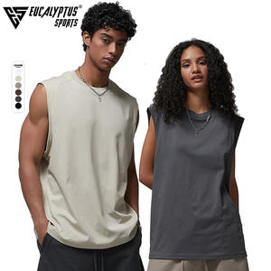 Camisetas Deportivas de Baloncesto con Cuello Redondo para Hombre, 190 Gramos, Chaleco de Gimnasio de Algodón, Unisex, Informal, para Fitness, Sin Mangas, Ropa Deportiva - Product Image 1