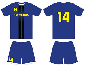 Uniforme de football respirant pour adultes, manches courtes, séchage rapide, haute qualité, personnalisable, vêtements de sport en polyester - Product Image 1