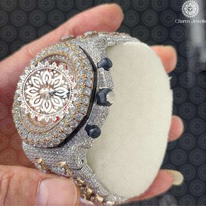 Charm Jewells Luxury Stainless Steel <b>Watch</b> 20mm Band Diamond Encrusted Butterfly Clasp Quartz Movement Women Fashion Design - Product Image 4