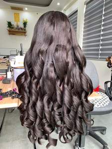 Extensions de cheveux vierges Remy soyeuses et lisses, ondulées, double trame, prix d'usine, origine Vietnam, cheveux humains - Product Image 3