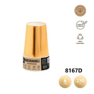 Gobelets jetables dorés de 270 cc à usage unique – Vaisselle jetable - Product Image 1