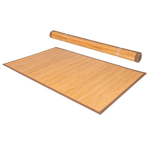 5 'X 8' Tapis côtier moderne en bambou Tapis de sol intérieur en bois naturel écologique Ensemble durable - Product Image 4