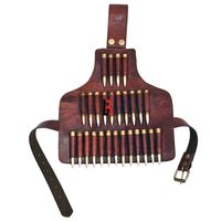 Porte-munitions vintage en cuir de vachette avec sangles réglables, design durable pour un transport confortable