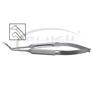 Inamura Capsulorhexis Forceps Curved w/ Marks 1.8mm Incision Stainless Steel Ophthalmic <b>Instrument</b> By Blush <b>Surgical</b> - Product Image 1