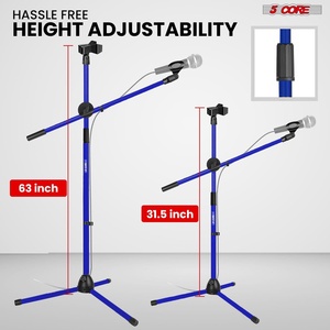 Soporte de Micrófono de 5 Núcleos, 2 Piezas, Trípode Ajustable en Altura con Brazo Telescópico Extensible - Product Image 2